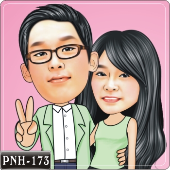 人物漫畫 綠色情人服Q版畫 PNH-173